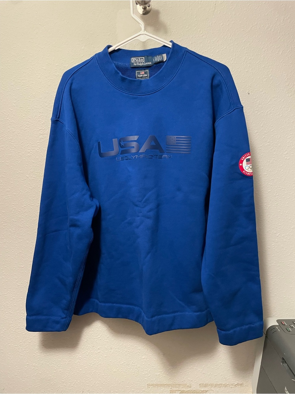Polo Ralph Lauren Men’s Team USA Mock Neck Sweatshirt Blue Large Olympics